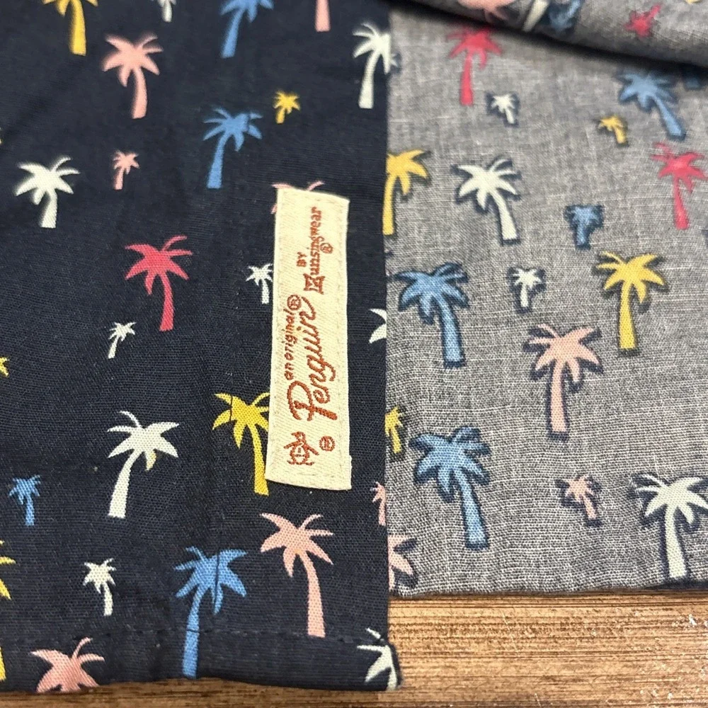 Penguin Button Up Shirt Palm Trees Heritage Slim Fit Short Sleeve Mens Medium